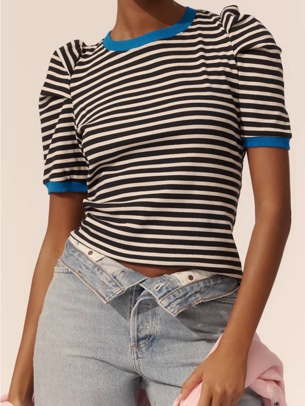 Maeve Puff Sleeves Striped top - Picture 5 of 9